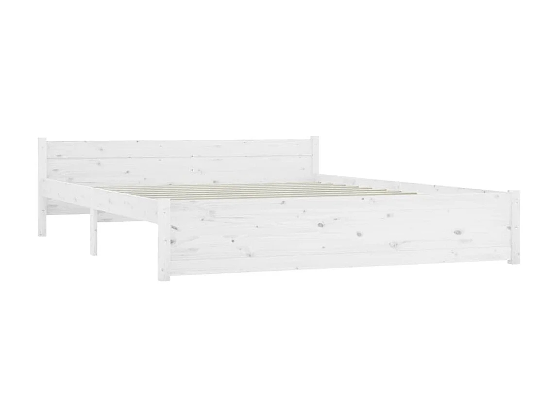 Lit-140x190 cm Blanc Bois massif EGGB33149