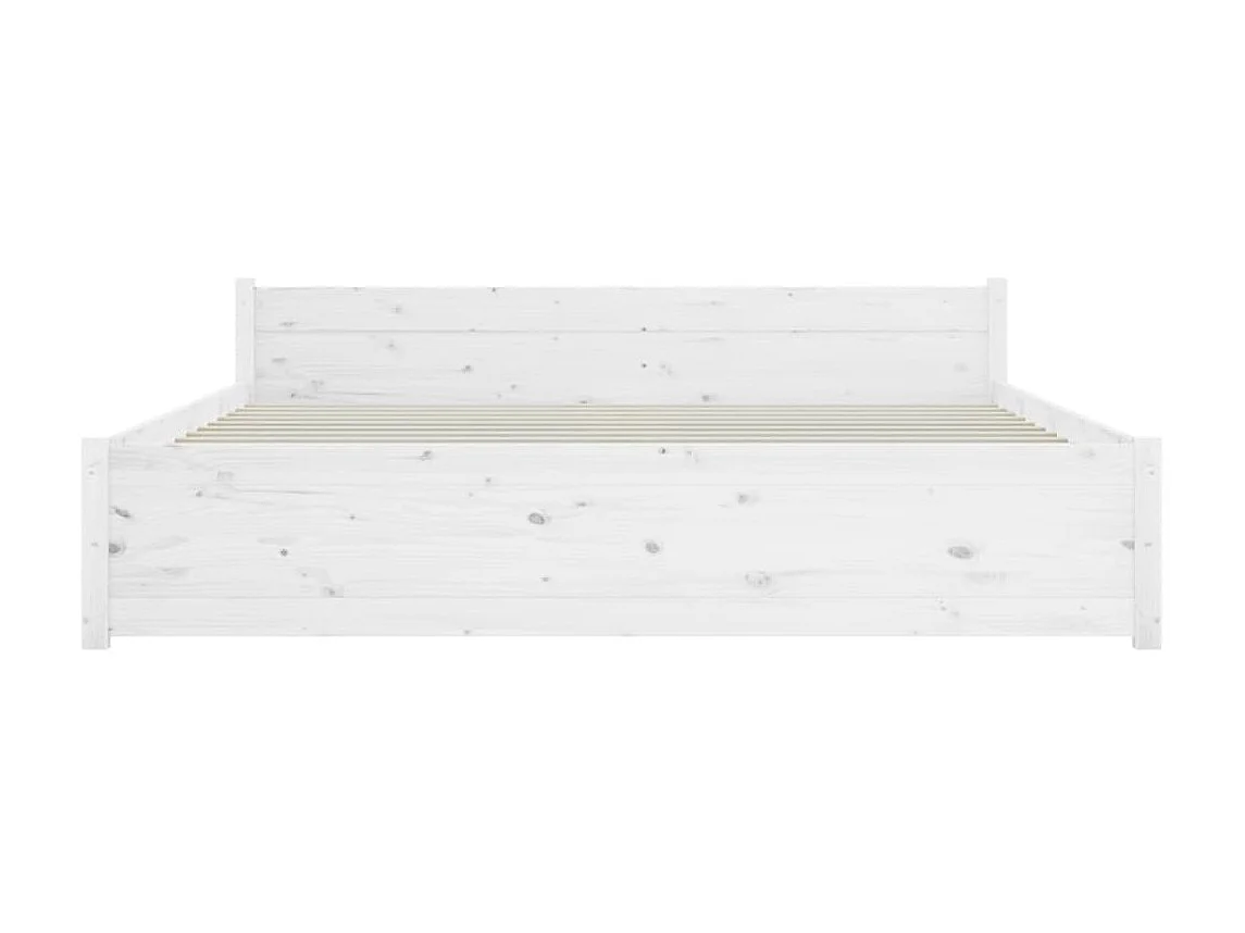 Lit-140x190 cm Blanc Bois massif EGGB33149