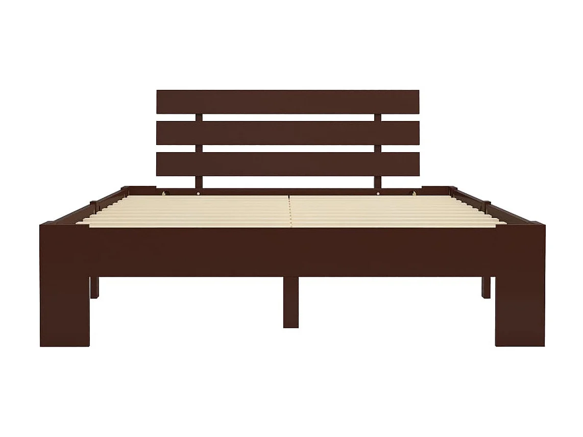 Lit-140x200 cm Marron foncéé Bois de pin massif EGGB19358