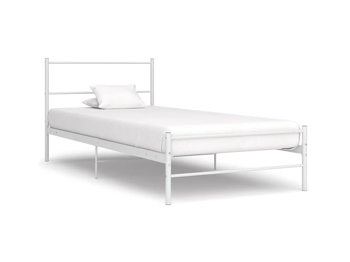 Lit-90x200 cm blanc métal EGGB31587