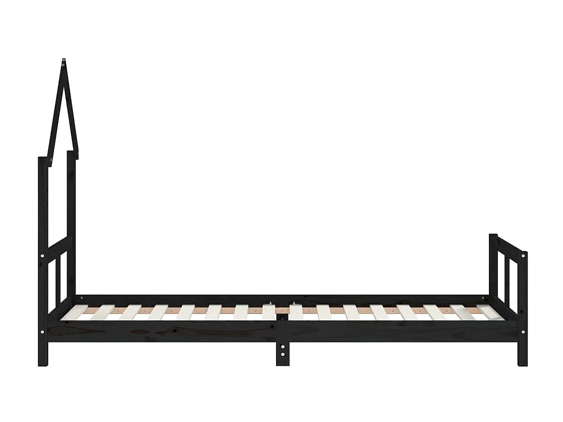 Cama infantil 80x200 cm pinho maciço preto PT730251