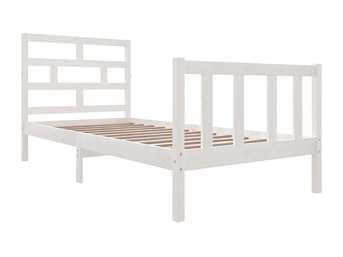 Cama 90x200 cm madera maciza de pino blanco ES30814