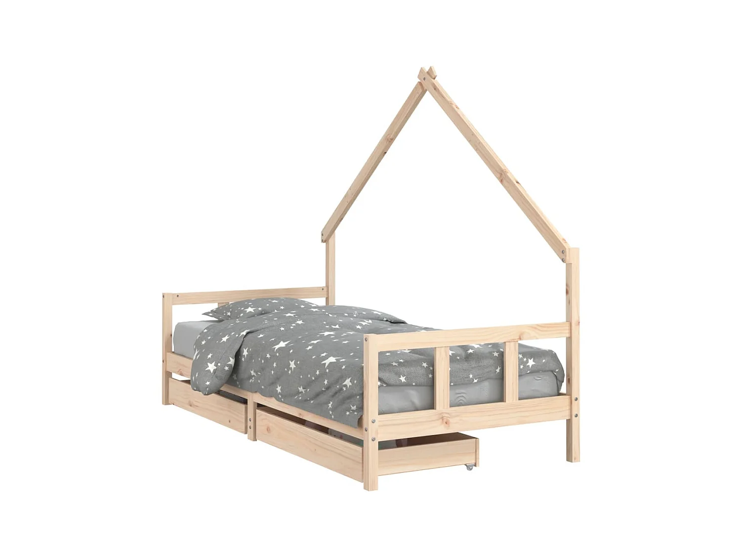 Lit-90x200 cm enfant avec tiroirs bois de pin massif EGGB60636