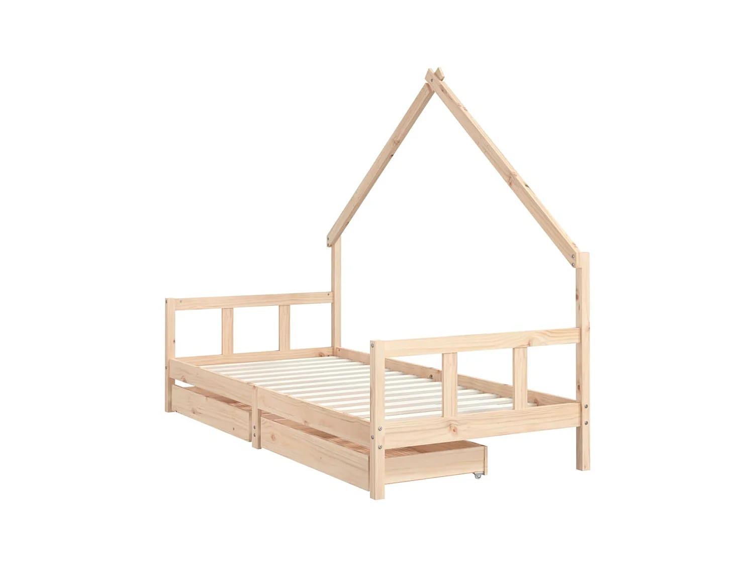 Lit-90x200 cm enfant avec tiroirs bois de pin massif EGGB60636