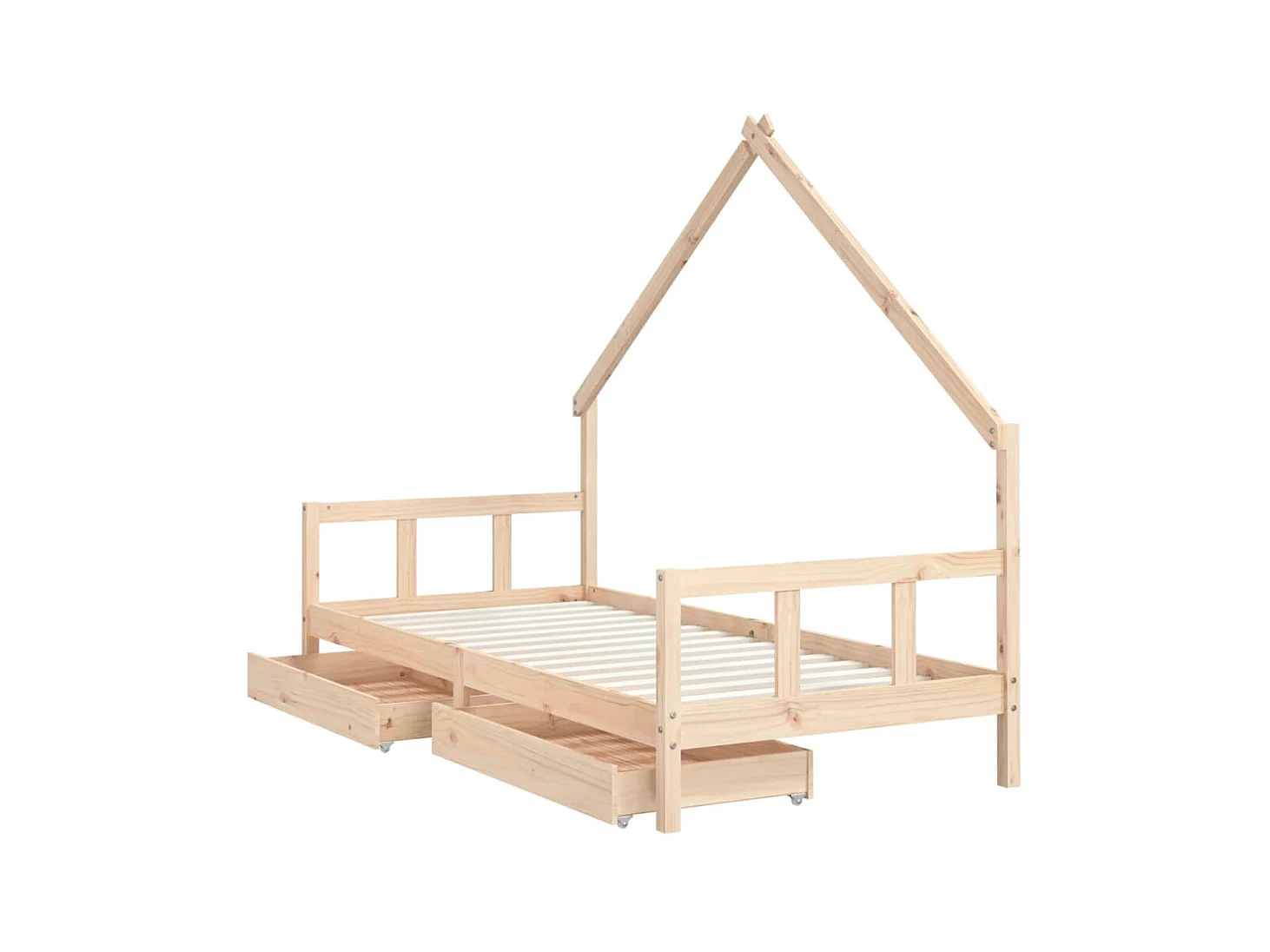 Lit-90x200 cm enfant avec tiroirs bois de pin massif EGGB60636