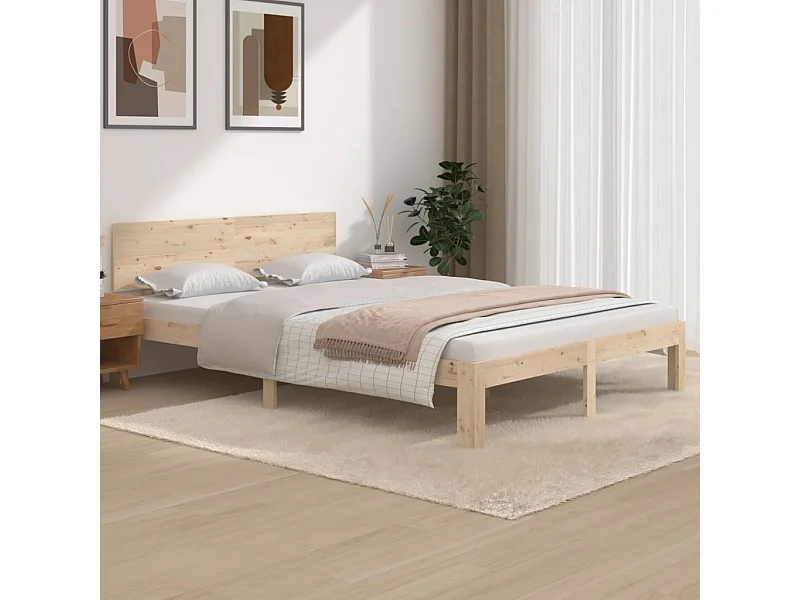 Cama 140x200 cm madera maciza de pino ES91790