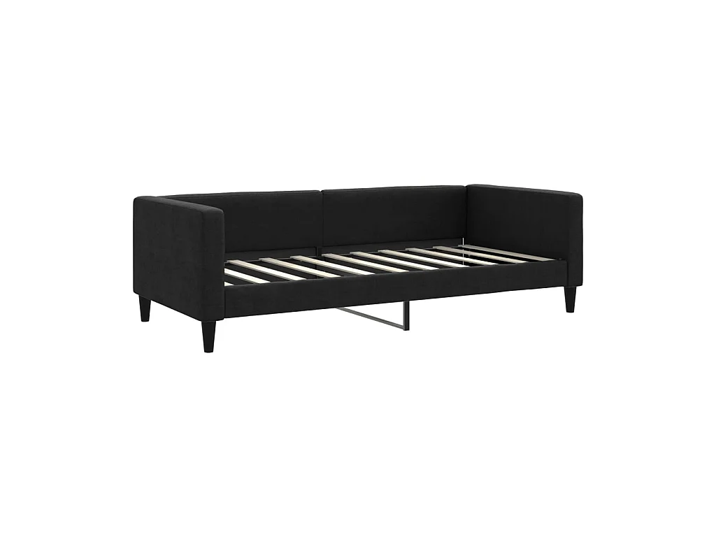 Cama 90x190 cm tela negro ES96172