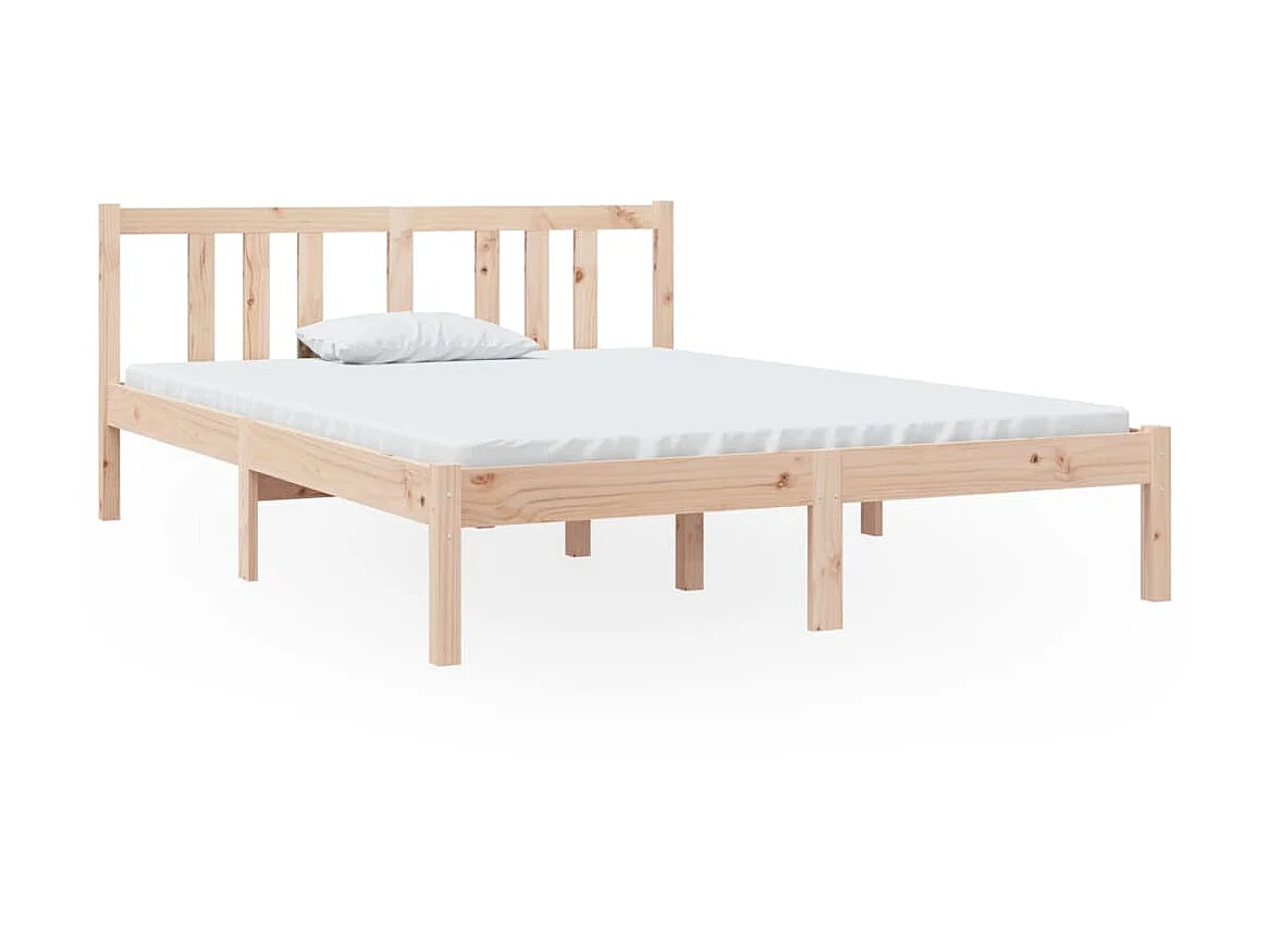 Lit-135x190 cm bois massif double EGGB24996