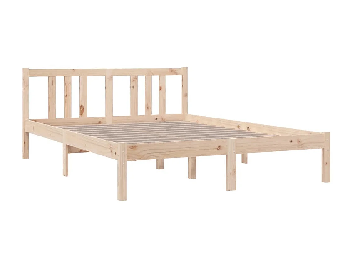 Lit-135x190 cm bois massif double EGGB24996
