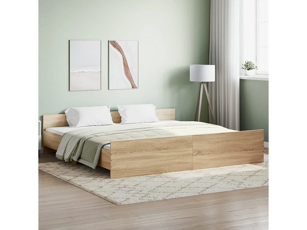 Bedframe met hoofd- en voeteneinde sonoma eikenkleur 180x200 cm NL33705