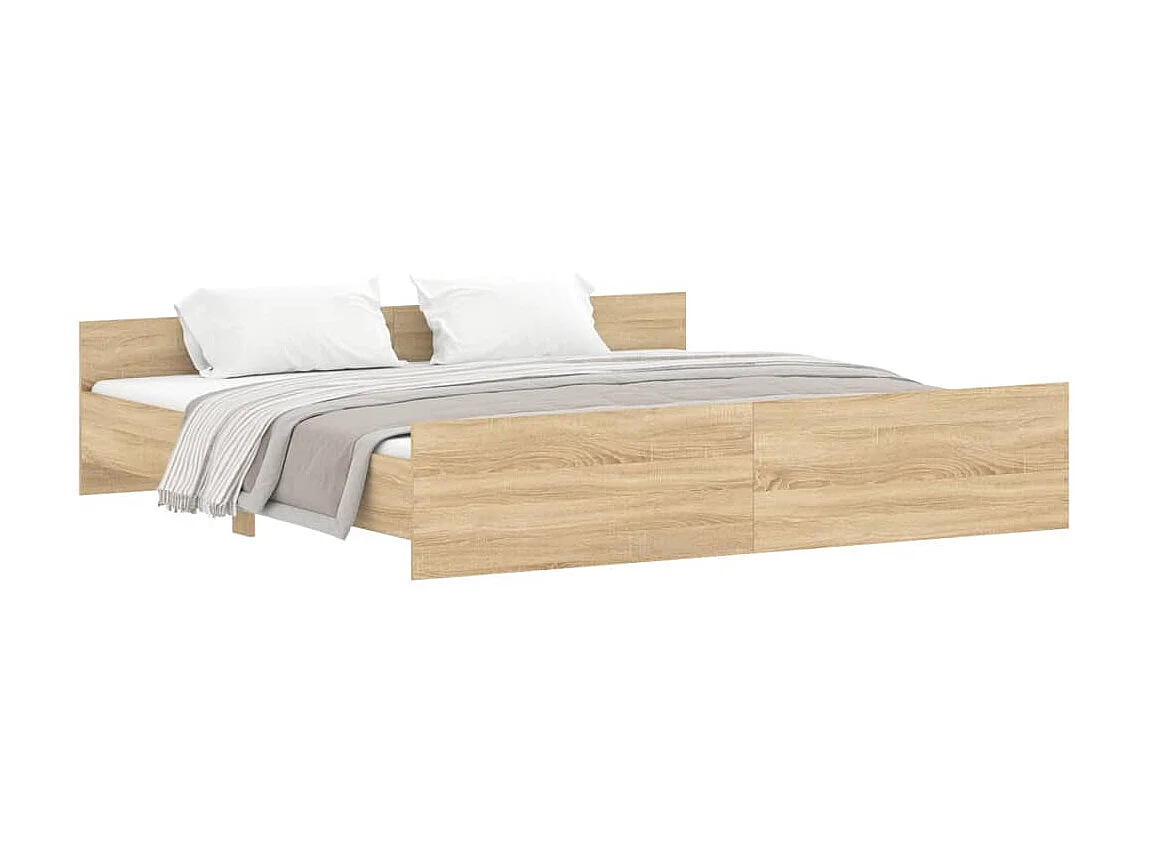 Bedframe met hoofd- en voeteneinde sonoma eikenkleur 180x200 cm NL33705