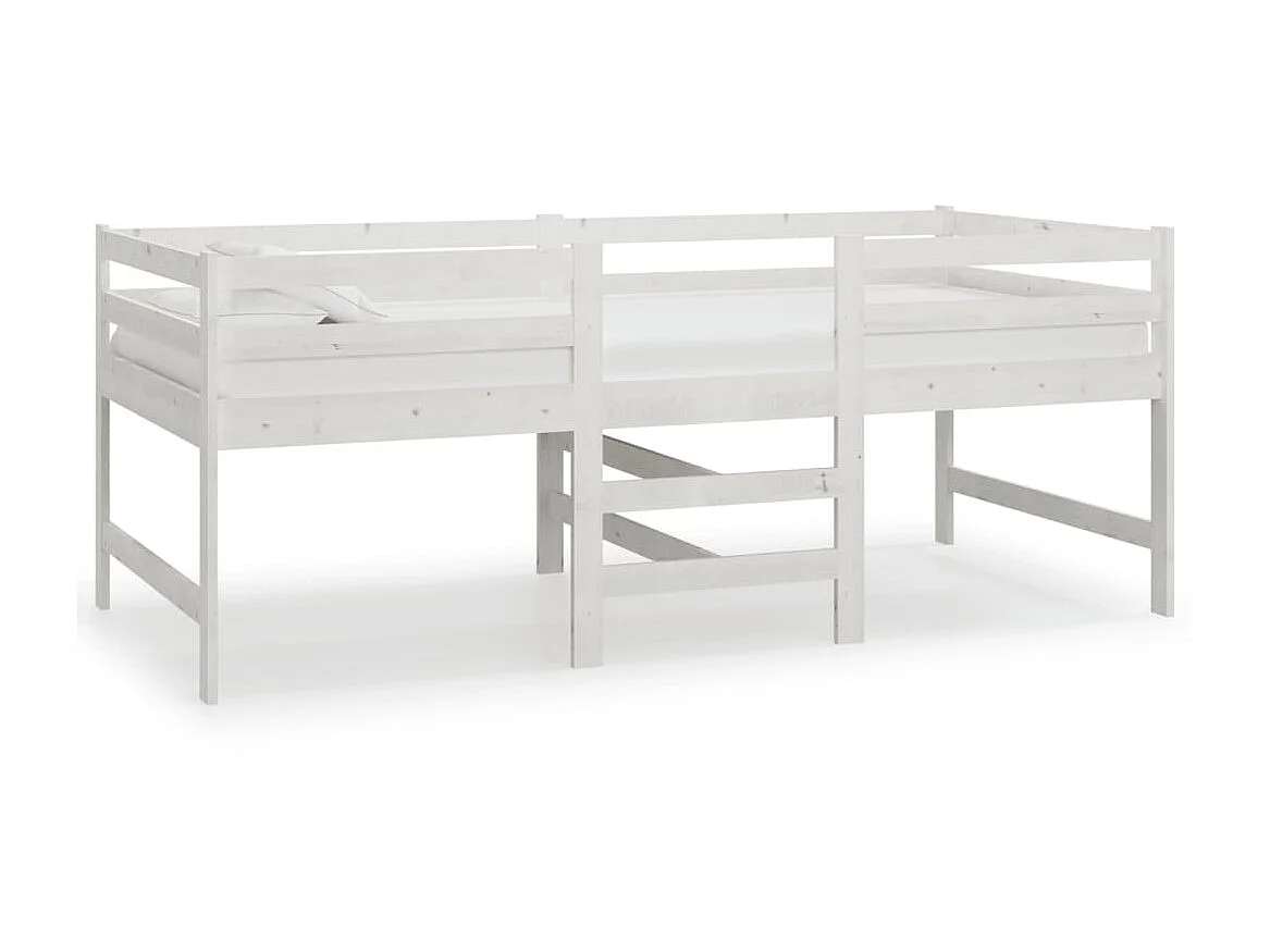 Lit-90x200 cm Blanc Bois de pin massif EGGB50742
