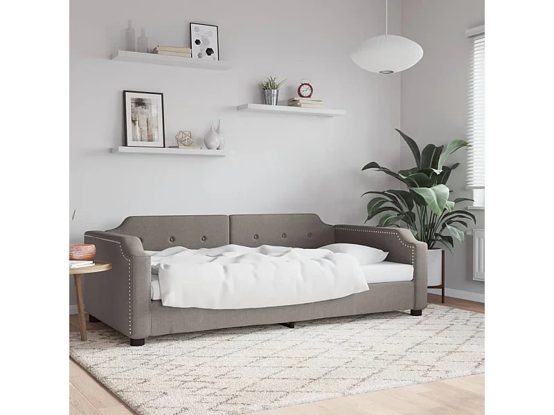 Sofá-cama 90x200 cm tecido cinzento-acastanhado PT988048