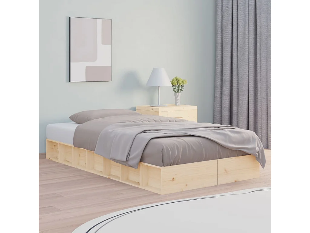 Lit-100x200 cm Bois massif EGGB39683