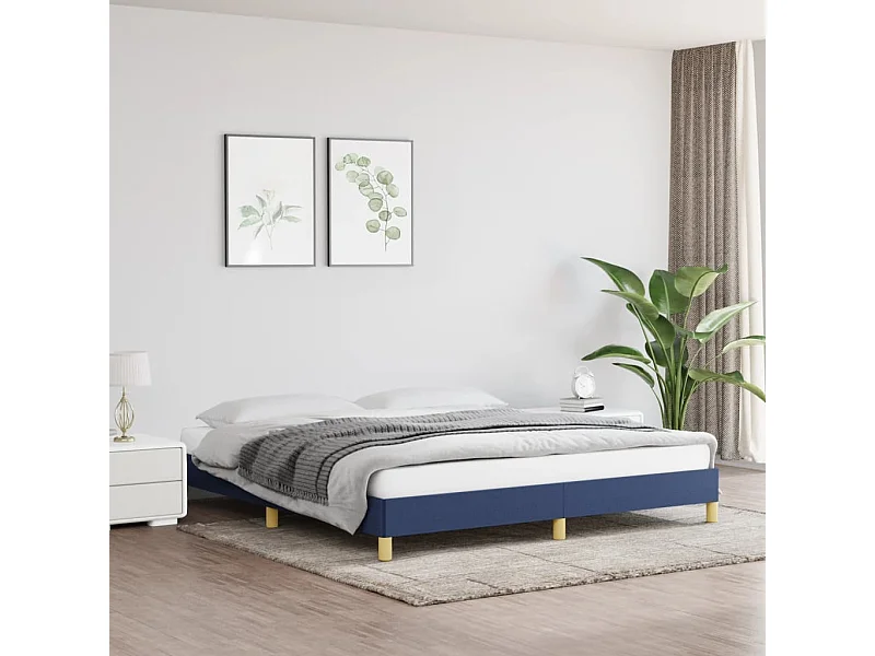 Lit-180x200 cm Bleu Tissu EGGB89803