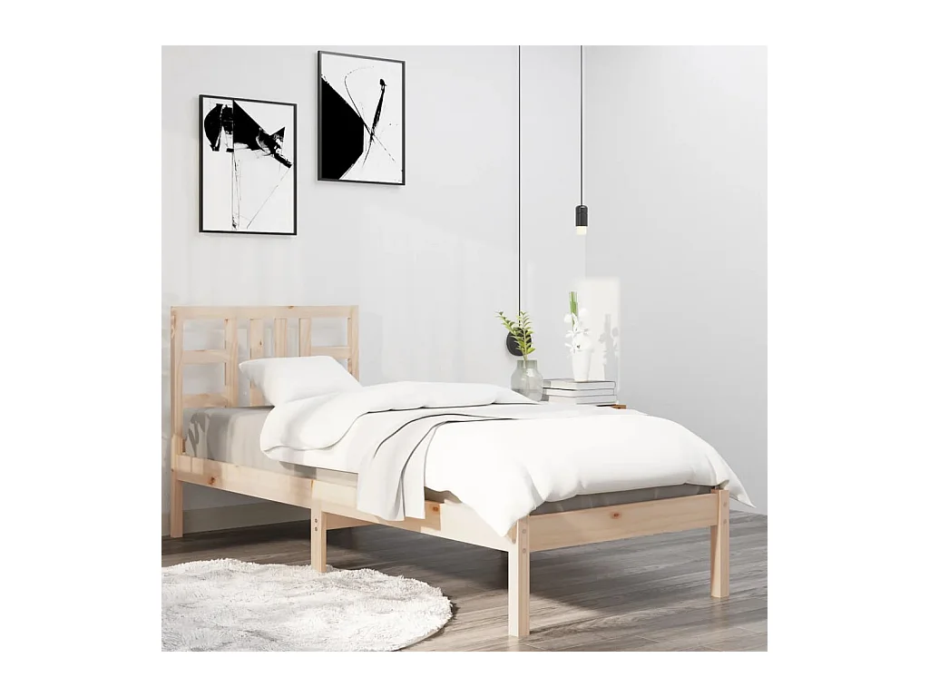 Bedframe massief hout 75x190 cm NL66955