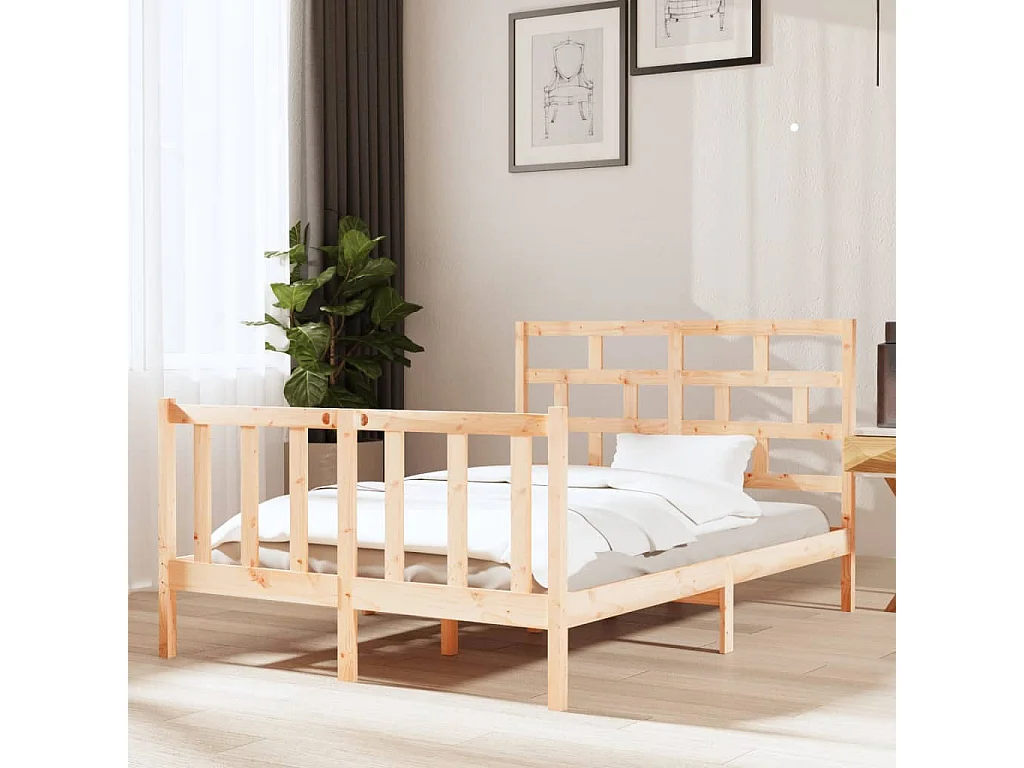 Cama 120x190 cm madera maciza de pino ES83120