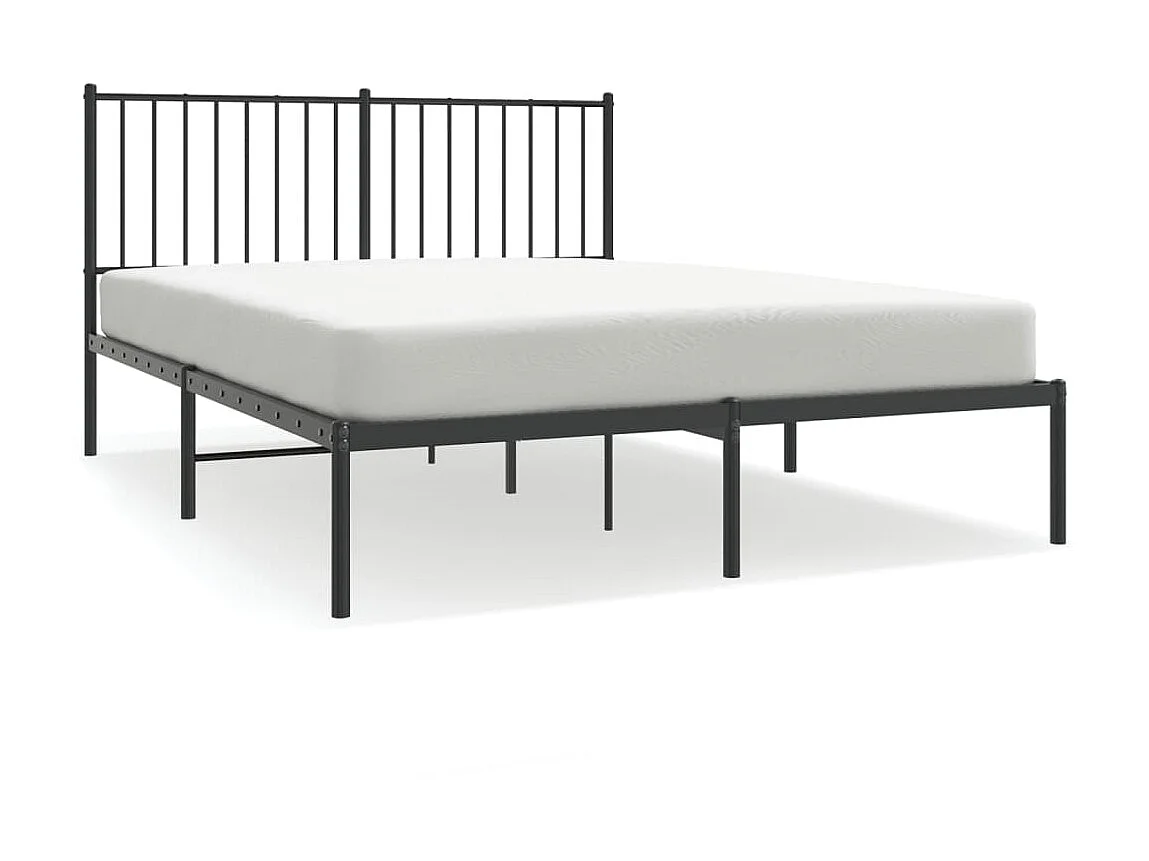 Cama 140x200 cm con cabecero metal negro ES96218