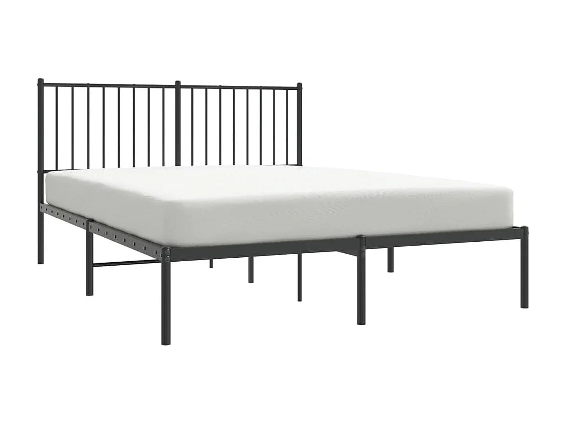 Cama 140x200 cm con cabecero metal negro ES96218