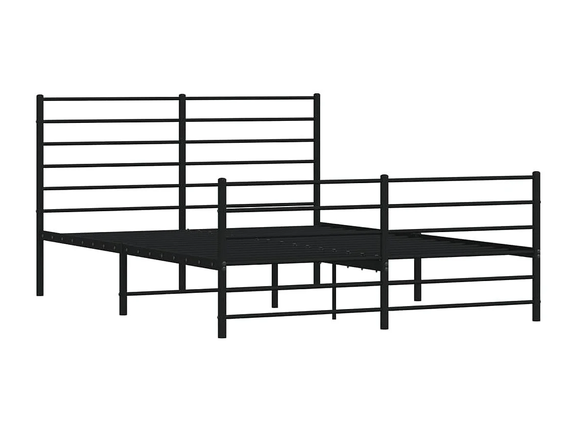 Cama 135x190 cm cabecero y estribo metal negro ES67745