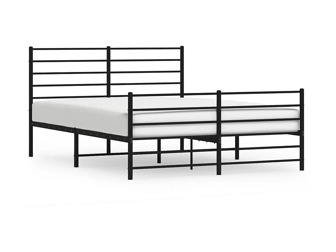 Cama com cabeceira e pés 135x190 cm metal preto PT685748