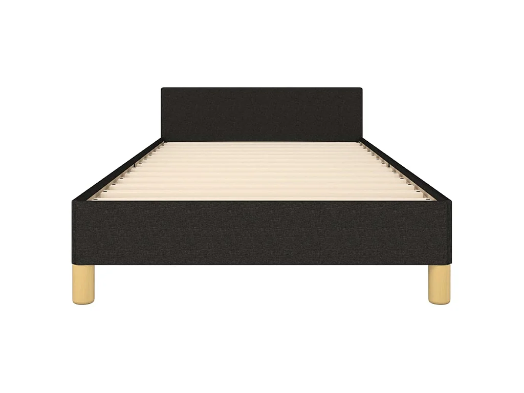 Lit-90x200 cm avec tête de lit Noir Tissu EGGB62712