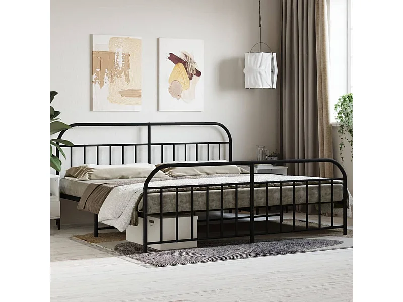 Bedframe met hoofd- en voeteneinde metaal zwart 193x203 cm NL94524