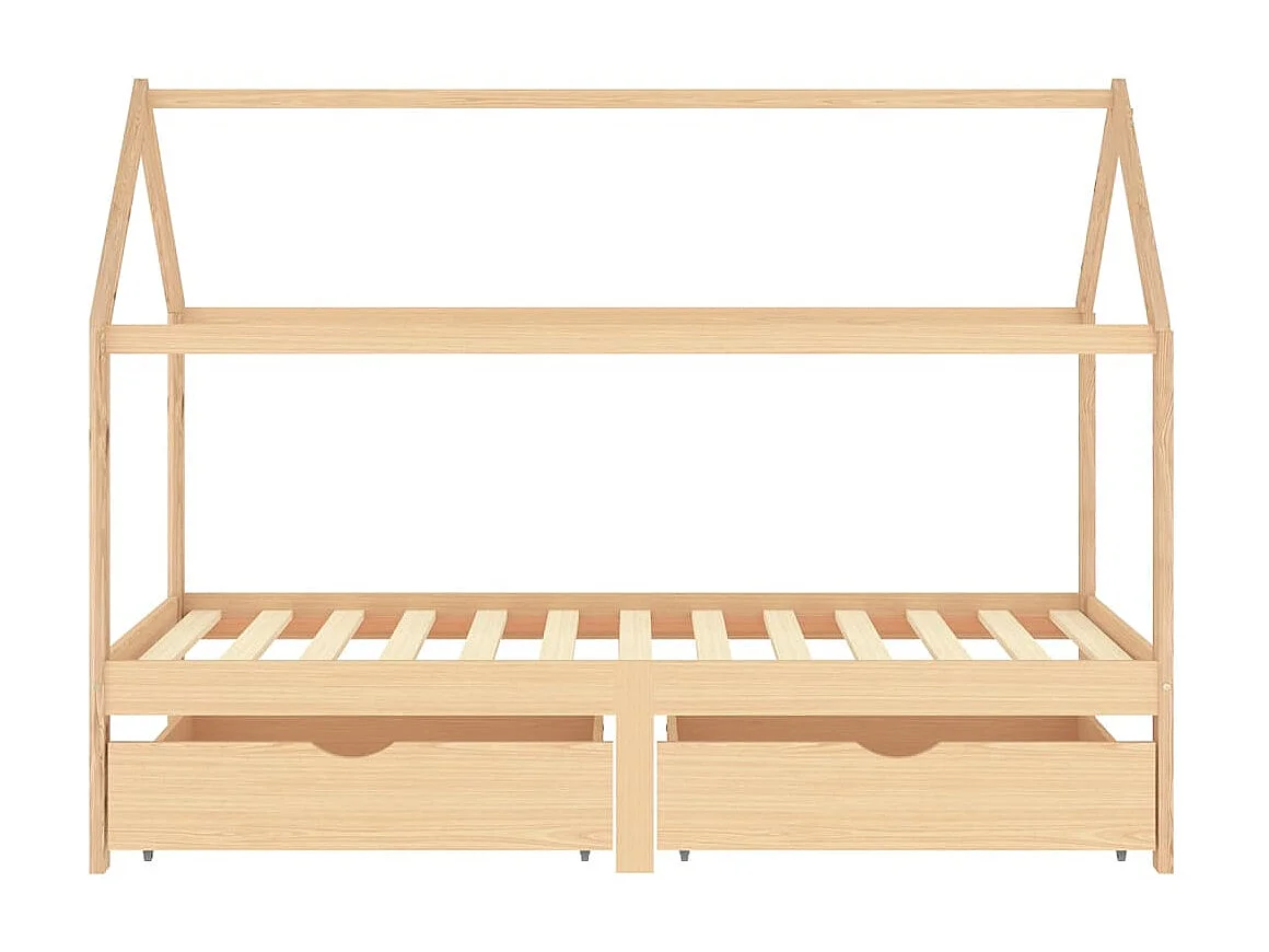 Lit-90x200 cm d'enfant avec tiroirs Bois de pin massif EGGB31505