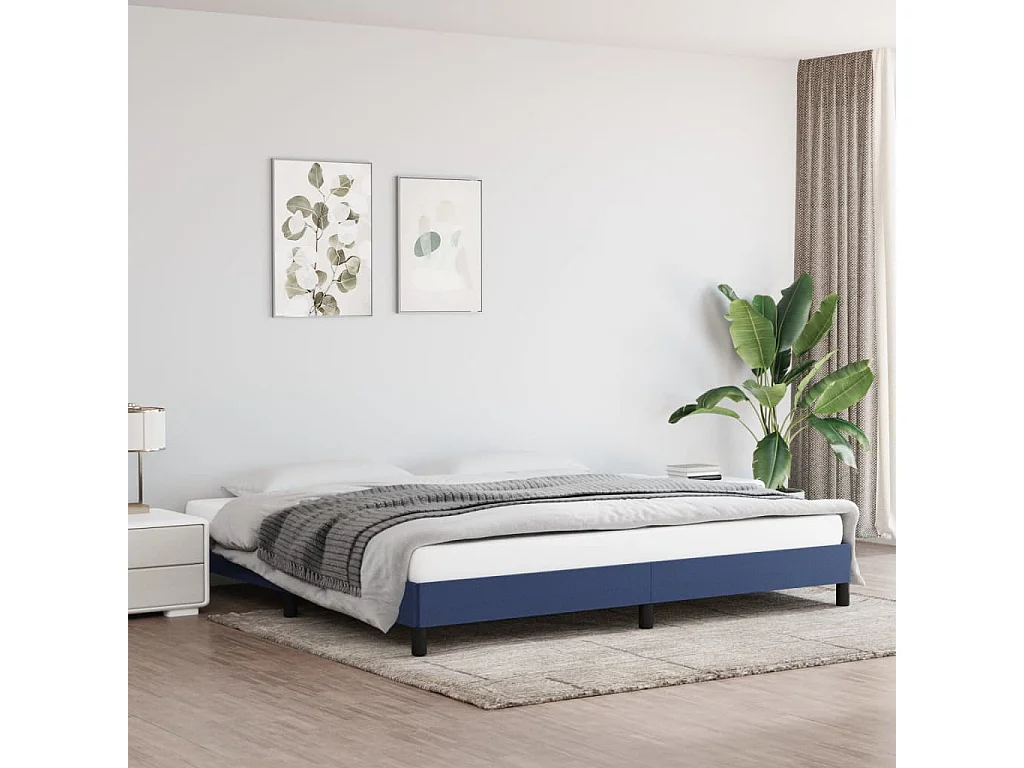 Bedframe stof blauw 200x200 cm NL19649
