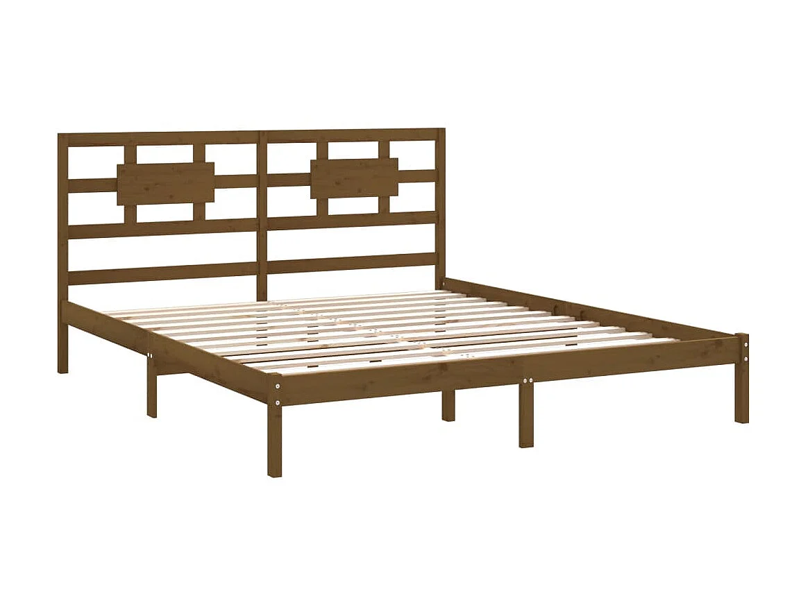 Bedframe massief hout honingbruin 200x200 cm NL85832