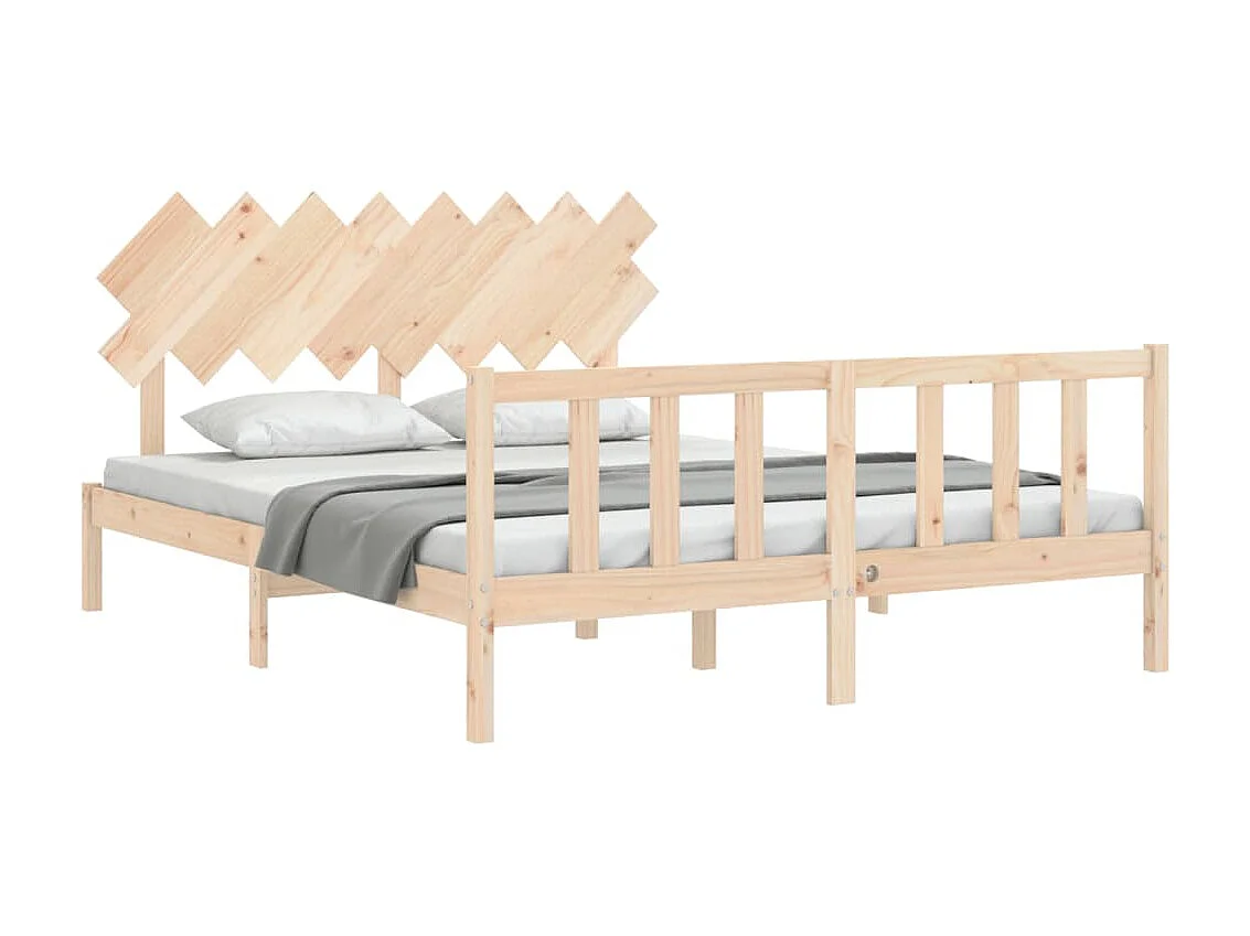 Lit-160x200 cm avec tête de lit bois massif EGGB52908