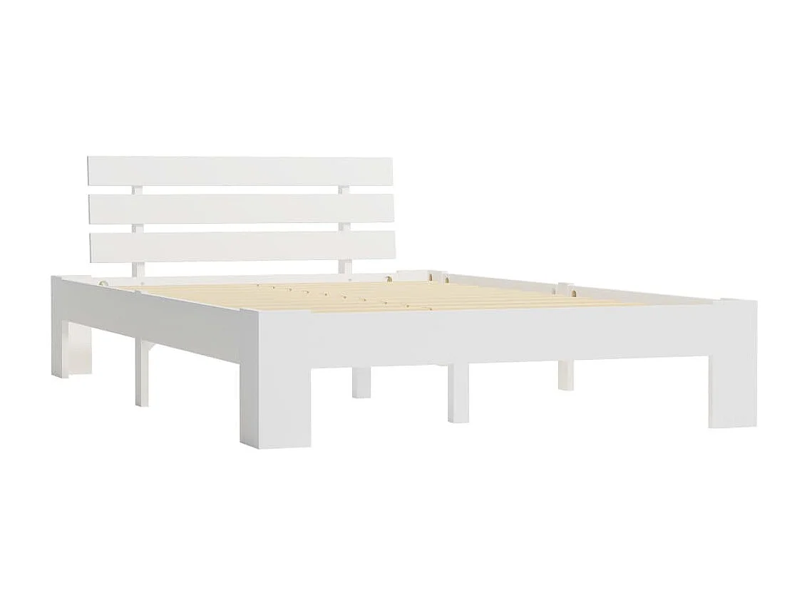 Lit-140x200 cm Blanc Bois de pin massif EGGB54710