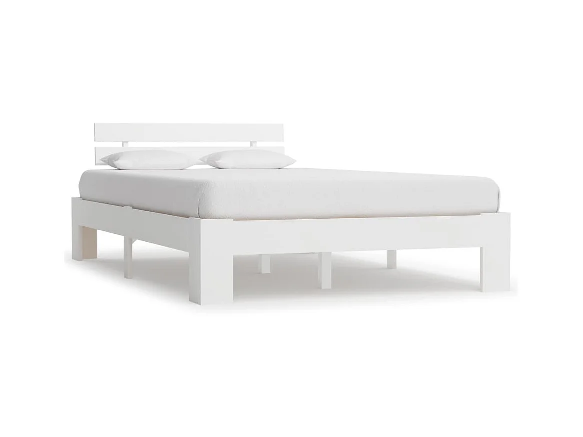 Lit-140x200 cm Blanc Bois de pin massif EGGB54710