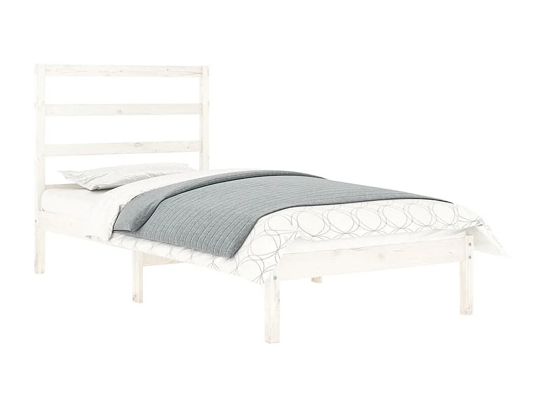 Lit-90x190 cm Blanc Bois massif Simple EGGB19635