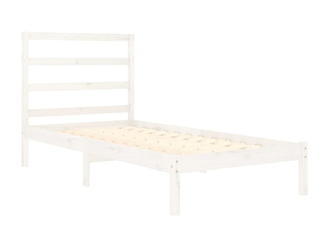 Lit-90x190 cm Blanc Bois massif Simple EGGB19635