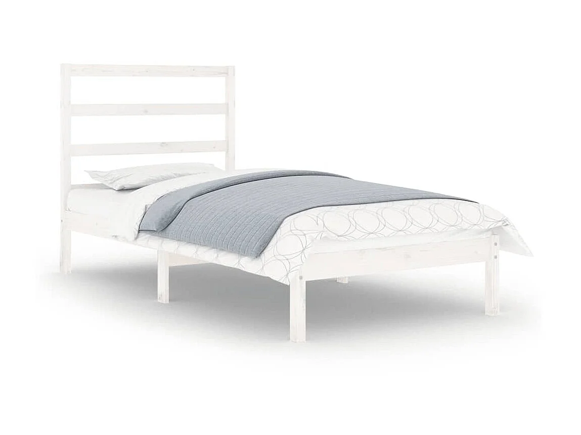 Lit-90x190 cm Blanc Bois massif Simple EGGB19635