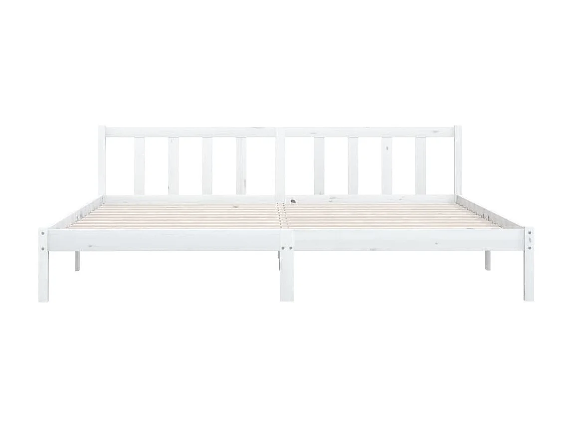 Cama 180x200 cm madera maciza blanco Super King ES88709