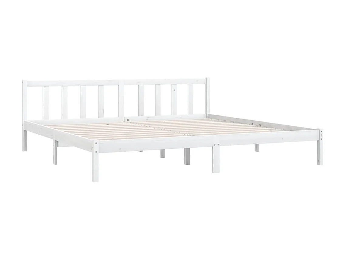 Lit-6FT Super King Size Blanc Bois de pin massif Super King EGGB50888