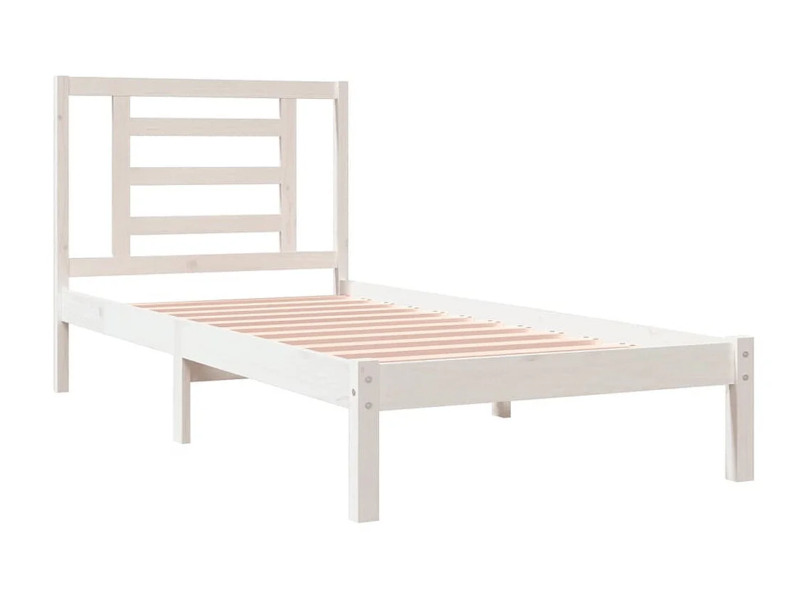 Lit-90x200 cm Blanc Bois de pin massif EGGB37011