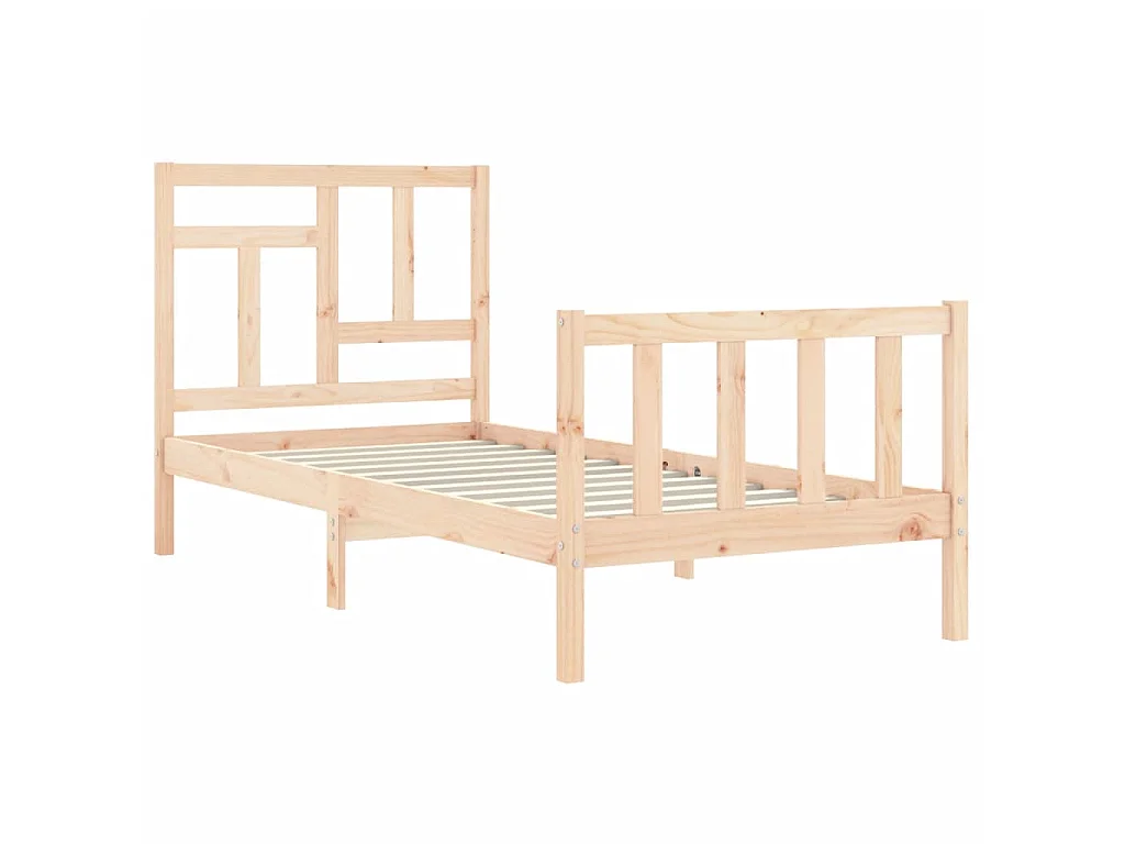 Lit-90x200 cm avec tête de lit bois massif EGGB23930