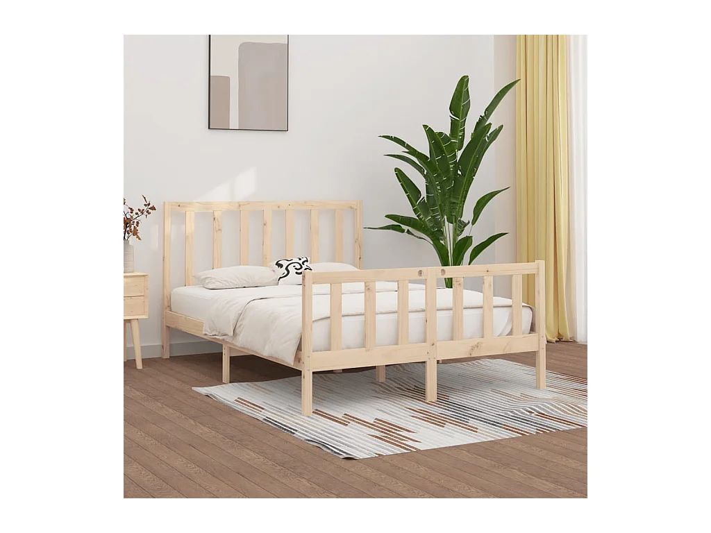 Lit-140x190 cm Bois massif EGGB83158