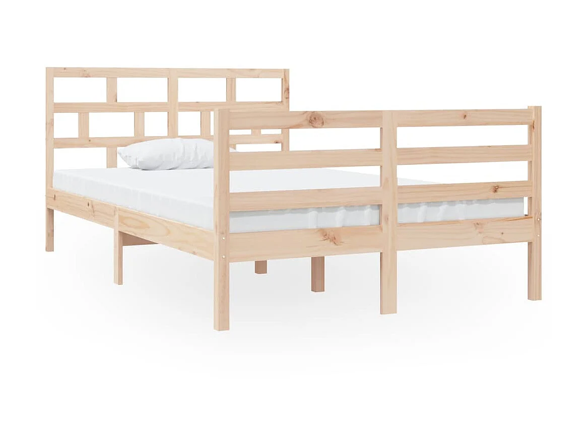 Cama 120x190 cm doble pequeña de madera maciza ES46880