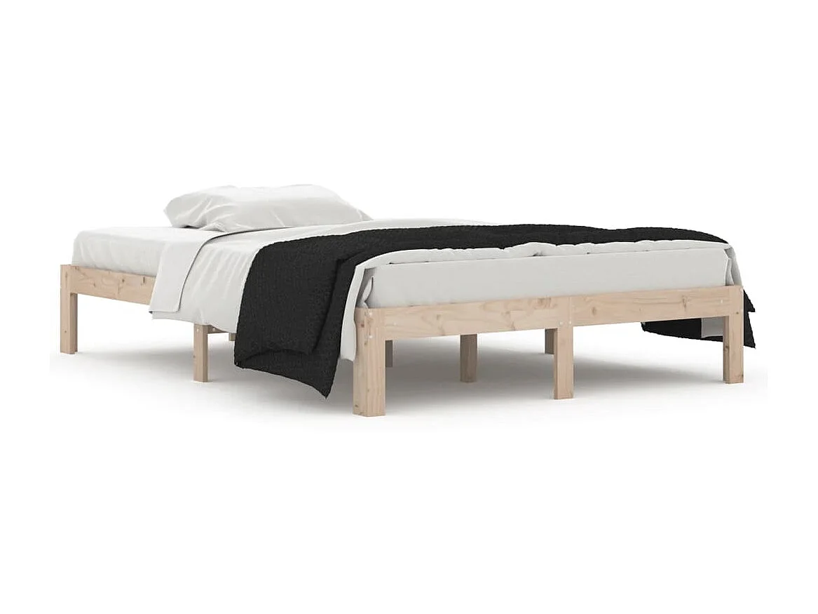 Cama casal 135x190 cm madeira maciça PT816656