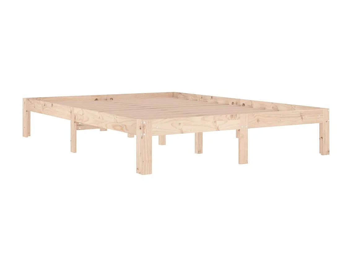 Cama casal 135x190 cm madeira maciça PT816656