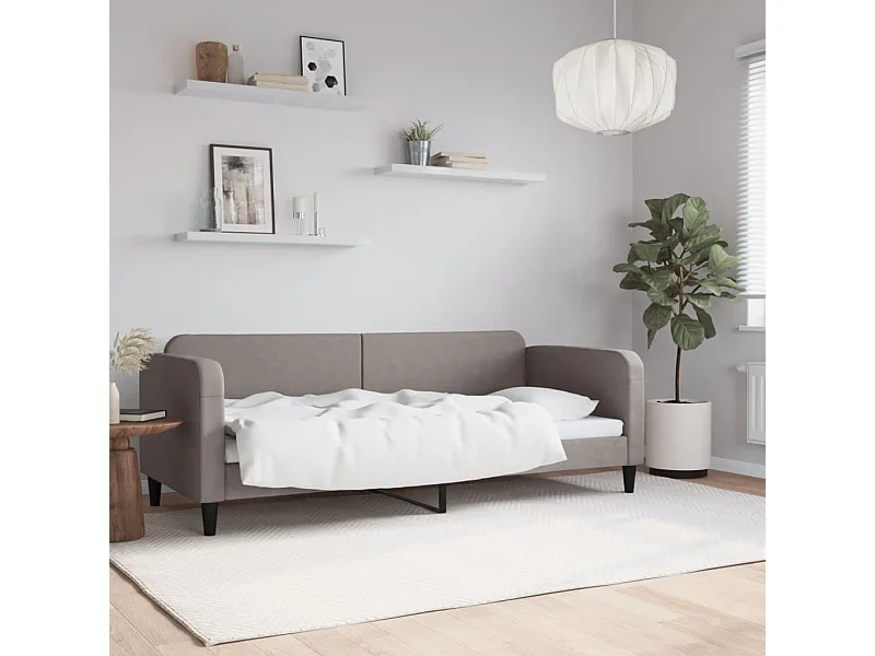 Cama 80x200 cm tela gris taupe ES66703