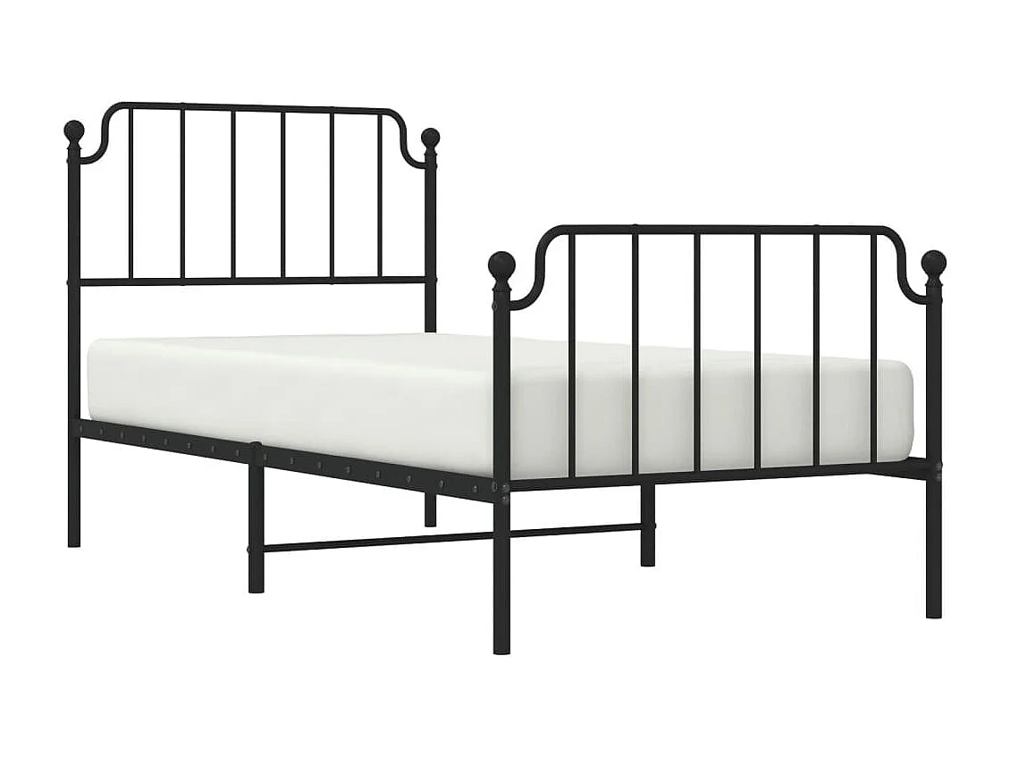 Cama com cabeceira e pés 90x200 cm metal preto PT216537
