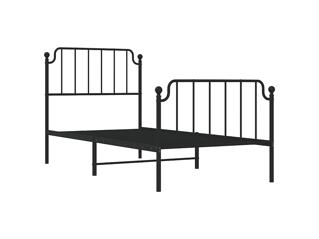 Cama com cabeceira e pés 90x200 cm metal preto PT216537