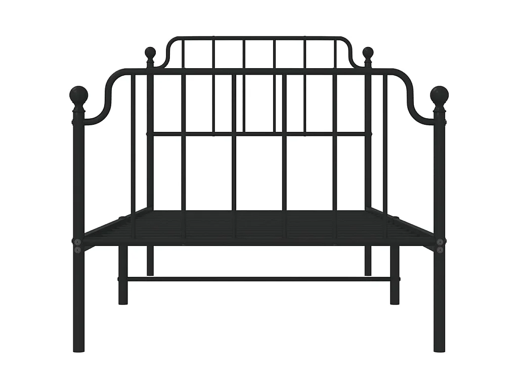 Cama com cabeceira e pés 90x200 cm metal preto PT216537