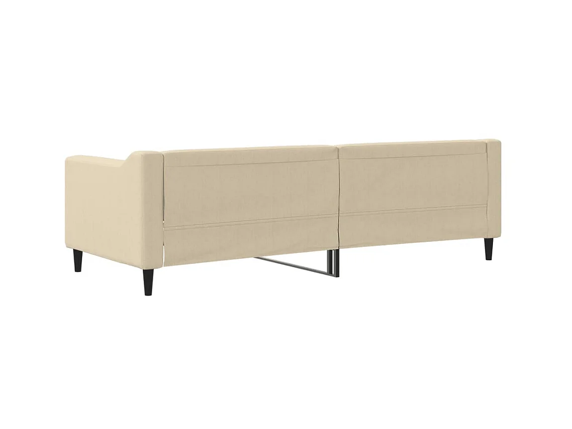 Cama 90x190 cm tela color crema ES96594