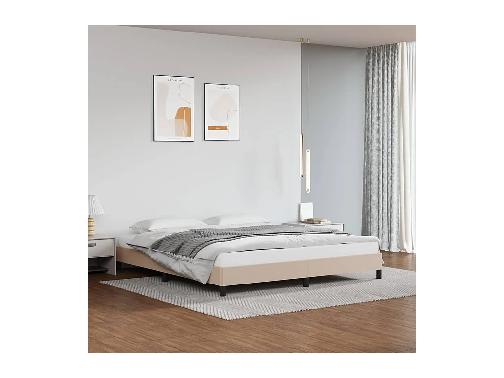 Lit-180x200 cm Cappuccino Similicuir EGGB81248